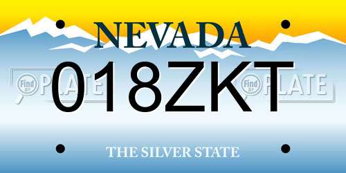 018ZKT Nevada License Plate