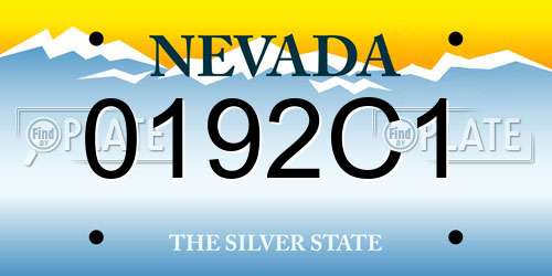 0192C1 Nevada License Plate