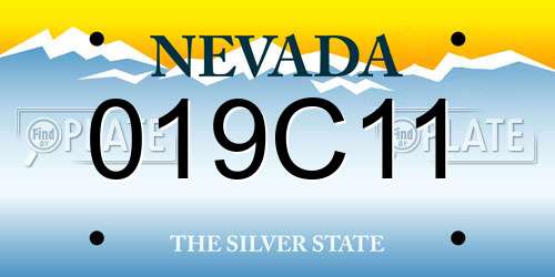 019C11 Nevada License Plate