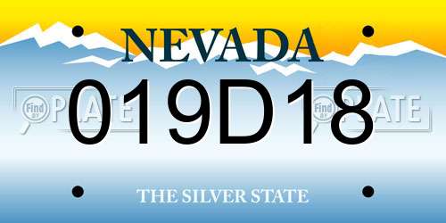 019D18 Nevada License Plate