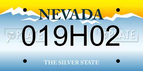 019H02 Nevada License Plate