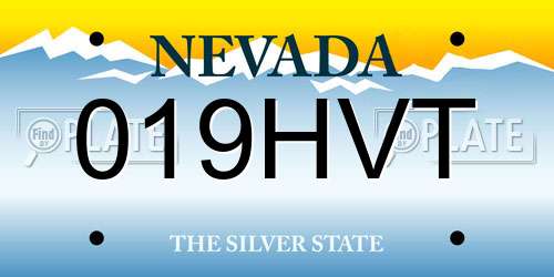 019HVT Nevada License Plate