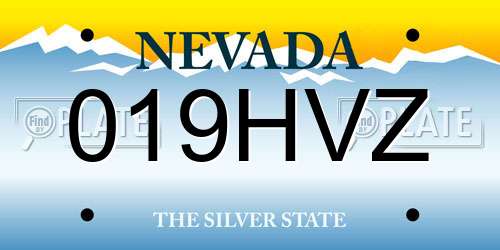 019HVZ Nevada License Plate