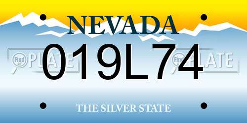019L74 Nevada License Plate