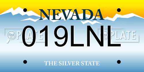 019LNL Nevada License Plate