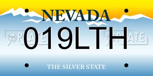 019LTH Nevada License Plate