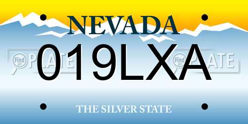 019LXA Nevada License Plate