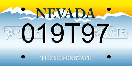 019T97 Nevada License Plate