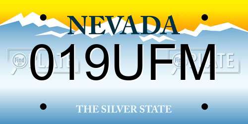 019UFM Nevada License Plate