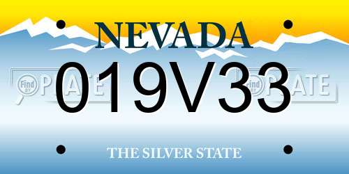 019V33 Nevada License Plate
