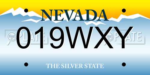 019WXY Nevada License Plate
