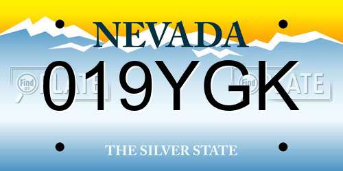 019YGK Nevada License Plate