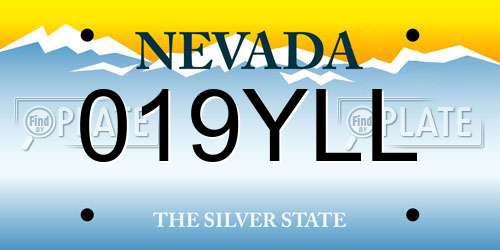 019YLL Nevada License Plate