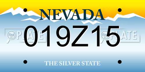 019Z15 Nevada License Plate
