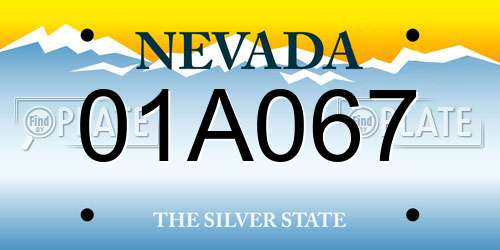 01A067 Nevada License Plate