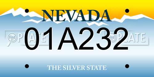 01A232 Nevada License Plate