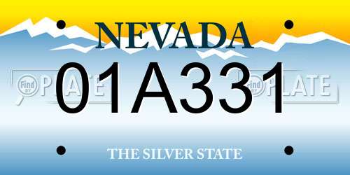 01A331 Nevada License Plate