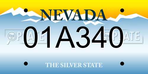 01A340 Nevada License Plate