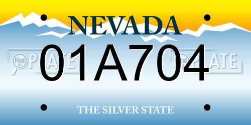 01A704 Nevada License Plate