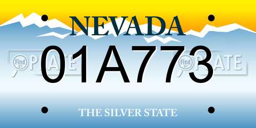 01A773 Nevada License Plate