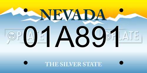 01A891 Nevada License Plate