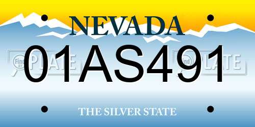 01AS491 Nevada License Plate
