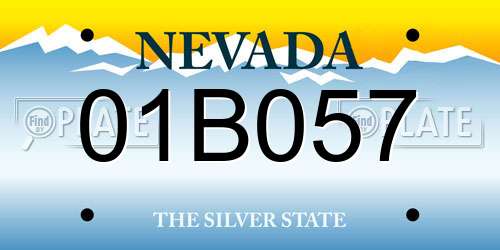 01B057 Nevada License Plate