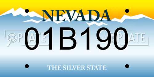 01B190 Nevada License Plate