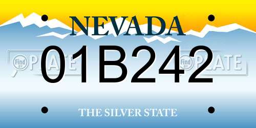 01B242 Nevada License Plate