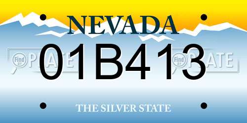 01B413 Nevada License Plate