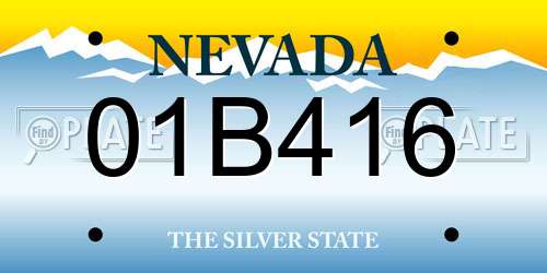 01B416 Nevada License Plate