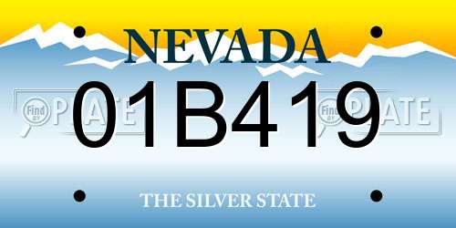 01B419 Nevada License Plate