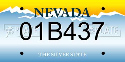01B437 Nevada License Plate