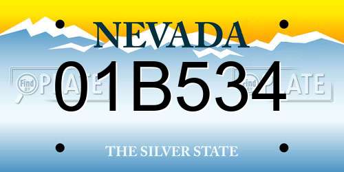 01B534 Nevada License Plate