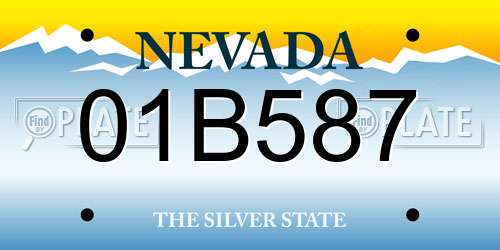01B587 Nevada License Plate