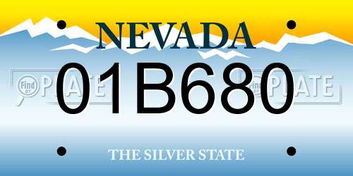 01B680 Nevada License Plate