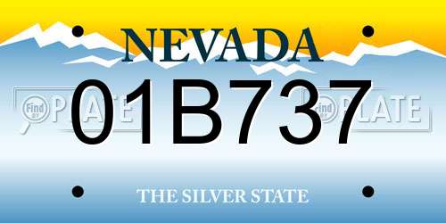 01B737 Nevada License Plate