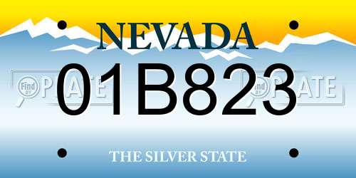 01B823 Nevada License Plate