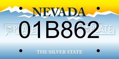 01B862 Nevada License Plate