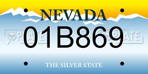 01B869 Nevada License Plate