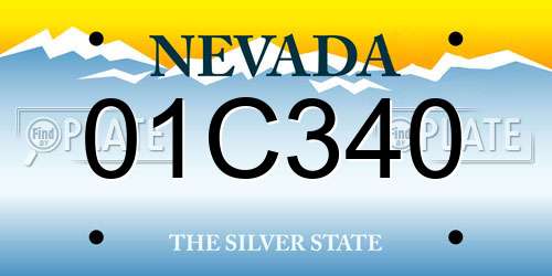 01C340 Nevada License Plate