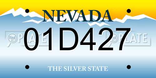 01D427 Nevada License Plate