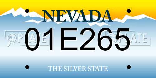 01E265 Nevada License Plate