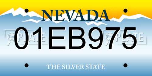 01EB975 Nevada License Plate
