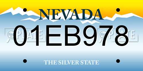 01EB978 Nevada License Plate