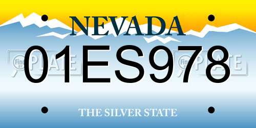 01ES978 Nevada License Plate