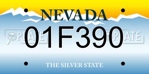 01F390 Nevada License Plate
