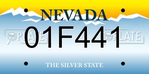 01F441 Nevada License Plate
