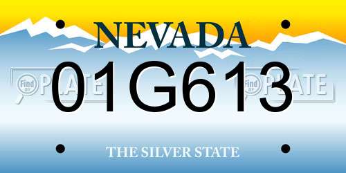 01G613 Nevada License Plate