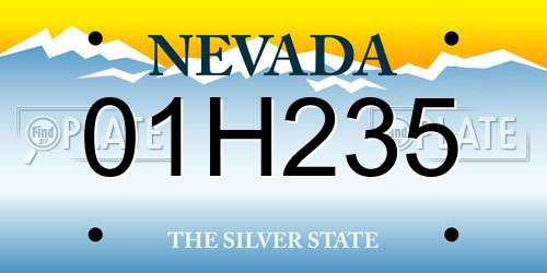 01H235 Nevada License Plate